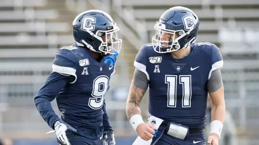 Cam Ross and Jack Zergiotis celebrate after a TD