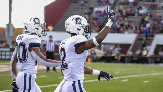 Rob King and Myles Bell during the UMass game on October 26.