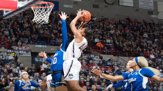 Aubrey Griffin shoots from the paint in versus Tulsa