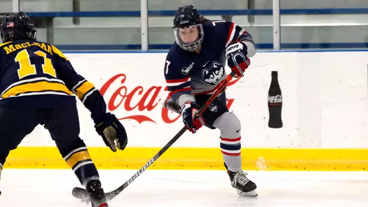 Danika Pasqua skates against Merrimack on December 18, 2020.