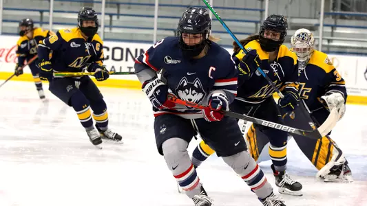 Natalie Snodgrass skates against Merrimack on December 18, 2020.