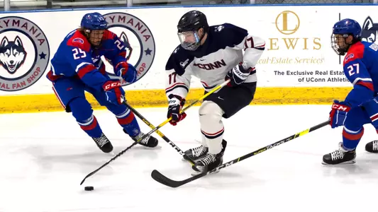 Marc Gatcomb skates against UMass Lowell on December 21, 2020.