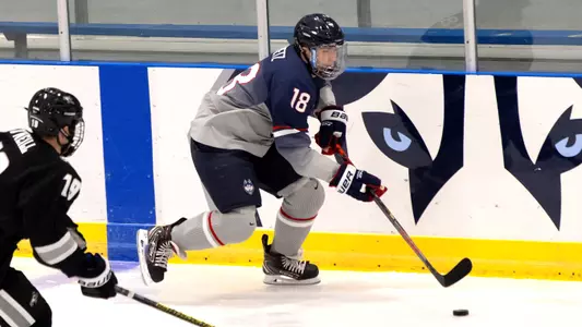 John Spetz skates against skates against Providence on December 28, 2020.