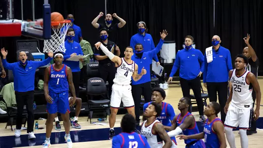Tyrese Martin buries a three-pointer against DePaul on December 30, 2020.