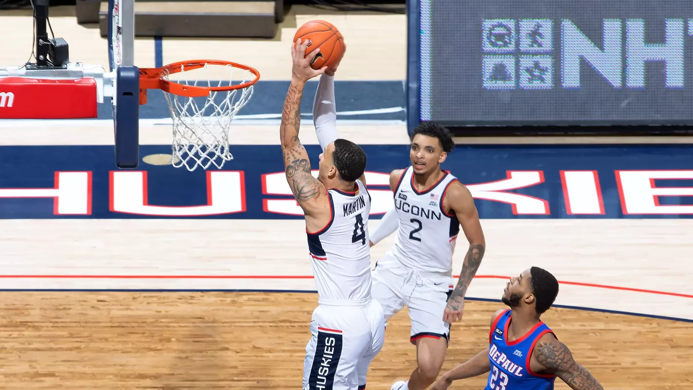 Tyrese Martin slams one home against DePaul on December 30, 2020.