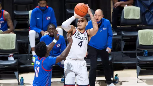 Tyrese Martin attempts a shot against DePaul on December 30, 2020.