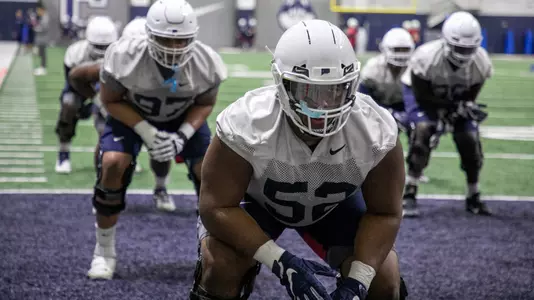 Caleb Thomas during 2020 Spring Practice