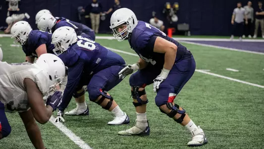 Ryan Van Demark during 2020 spring practice