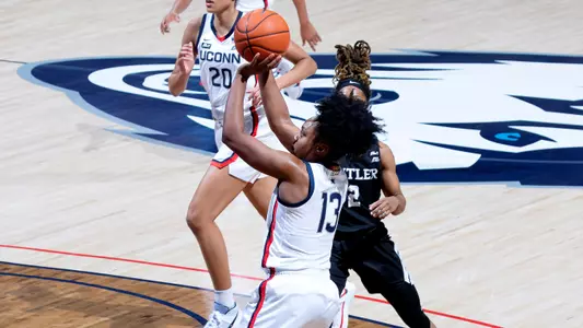 Christyn Williams takes a shot against Butler on January 19, 2021.