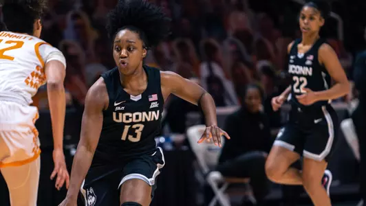Christyn Williams drives to the basket at Tennessee on January 21, 2021.