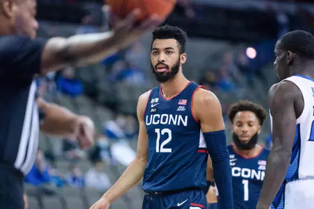 Tyler Polley waits for an inbound against Creighton on January 23, 2021