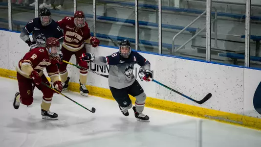 Carter Turnbull skates against BC on January 23, 2021.