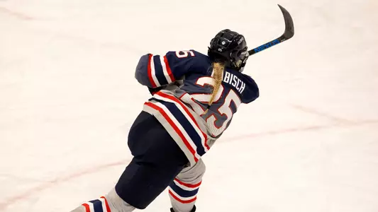 Jada Habisch takes a shot against Vermont on January 8, 2021.