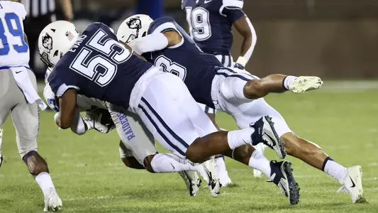 Quay Evans makes a play against MTSU on October 22.