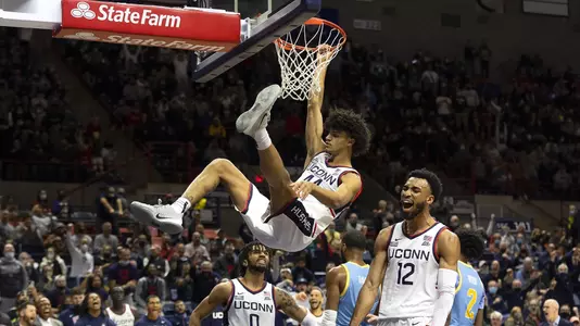 Andre Jackson dunks during the win against LIU on November 17.