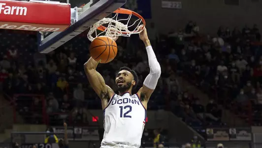 Tyler Polley dunks during the win against LIU on November 17.
