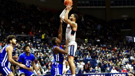 Tyrese Martin takes a shot against CCSU on November 9, 2021