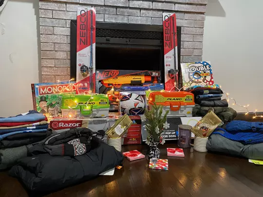 Items that the rowing programs donated towards a family in Coventry