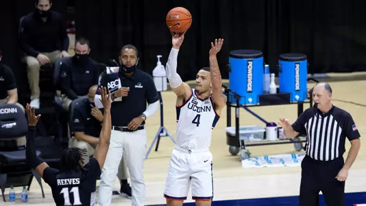 Tyrese Martin shoots a jumper against Providence on February 16, 2021.