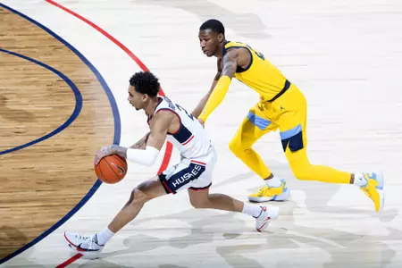 James Bouknight dribbling against Marquette