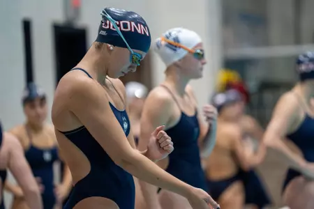 Swimmer preps for race