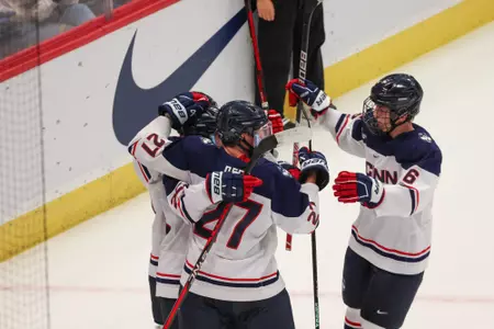 Huskies Celebrate Goal vs. Union