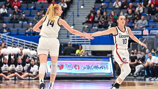 UConn WBB vs. Seton Hall; Dorka Juhasz, Nika Muhl