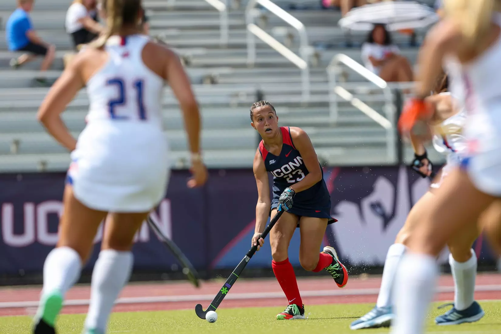 UConn field hockey captured a 2-0 match shortened victory against UMass Lowell in its season opener