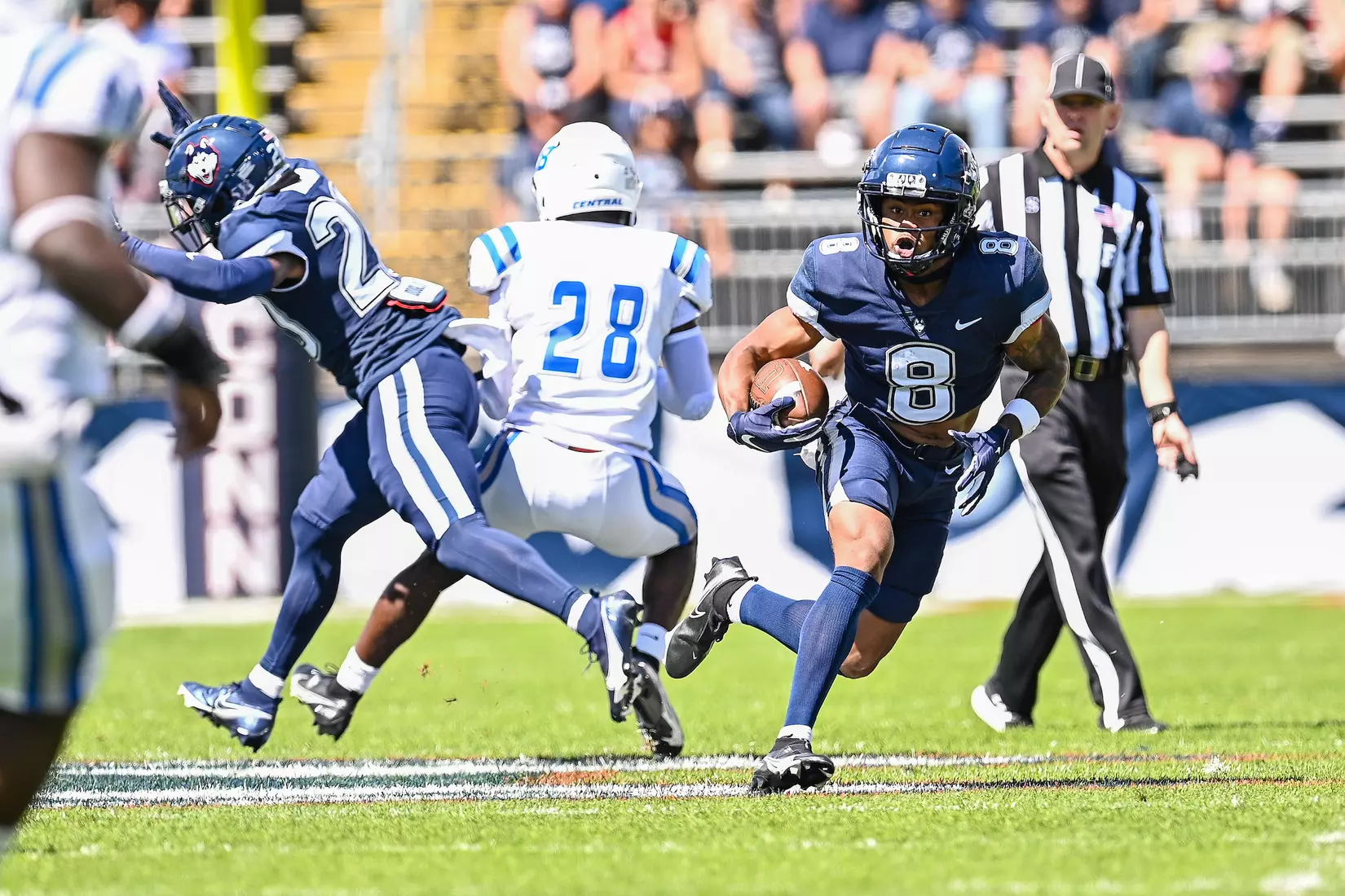 NCAA DI Football- 2022 - CCSU at UConn, Rentschler Field, East Hartford, Connecticut.