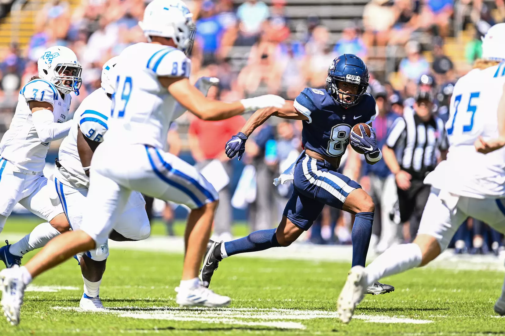NCAA DI Football- 2022 - CCSU at UConn, Rentschler Field, East Hartford, Connecticut.