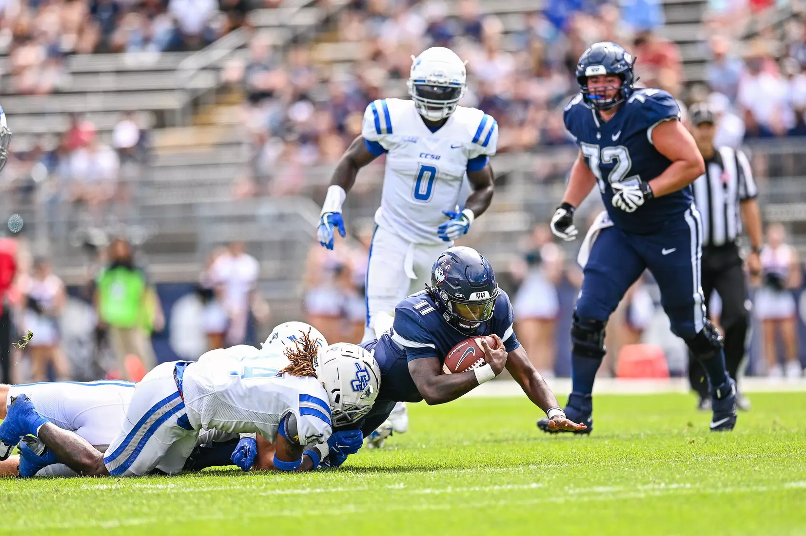 NCAA DI Football- 2022 - CCSU at UConn, Rentschler Field, East Hartford, Connecticut.