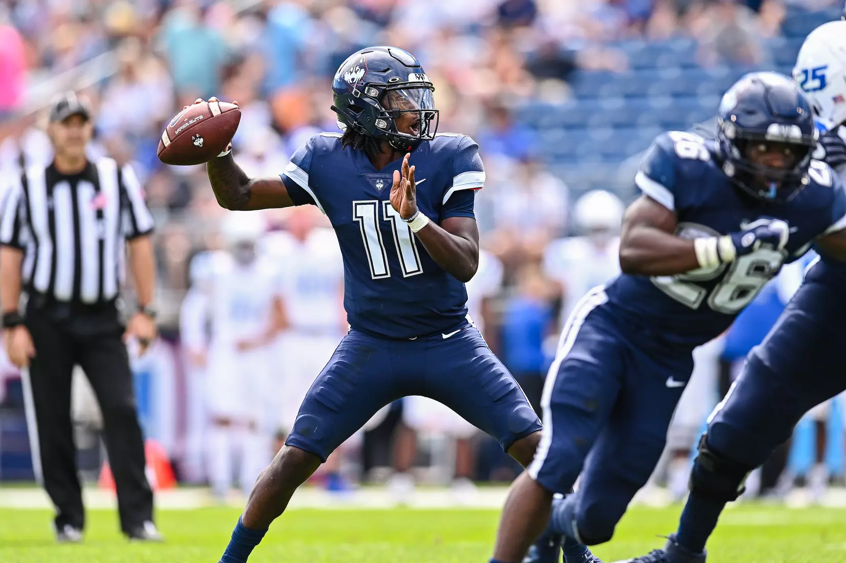 NCAA DI Football- 2022 - CCSU at UConn, Rentschler Field, East Hartford, Connecticut.