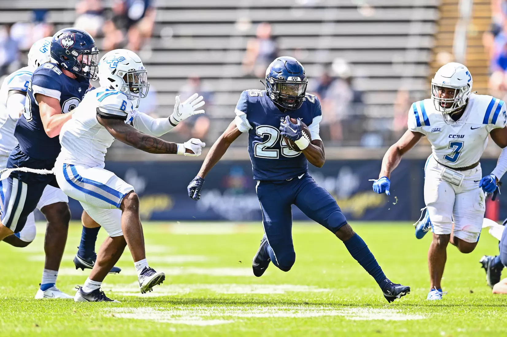 NCAA DI Football- 2022 - CCSU at UConn, Rentschler Field, East Hartford, Connecticut.