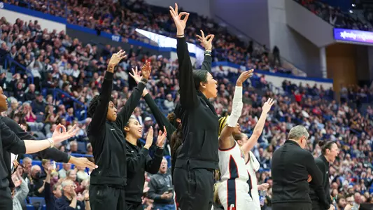Feb. 07, 2024; Hartford, Connecticut, USA;  during a Big East conference matchup between Seton Hall and UConn at XL Center. Photo by Brian Foley for Clarus Multimedia.