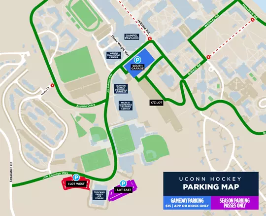 2025-26 Men's Hockey Parking Map