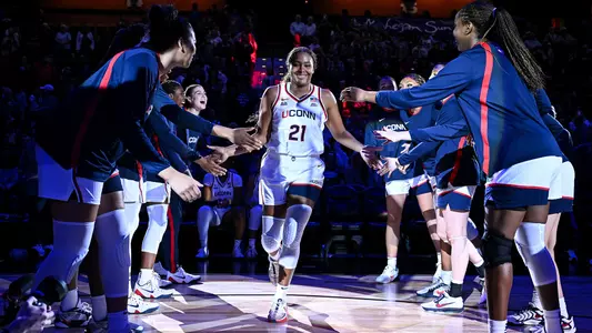 UNCASVILLE, Conn - October 13 - forward Sarah Strong #21 of the UConn Huskies against the Boston College Eagles at Mohegan Sun Arena in Uncasville, CT.
Photo by Simon Asher