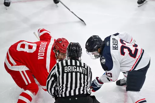 UConn vs. BU faceoff