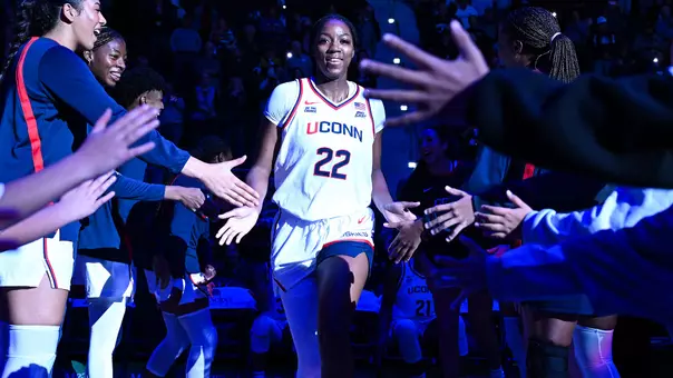 HARTFORD, Conn - October 26 - Serah Williams #22 of the UConn Huskies against the Southern Connecticut State University Owls at PeoplesBank Arena in Hartford, CT. 
Photo by Simon Asher