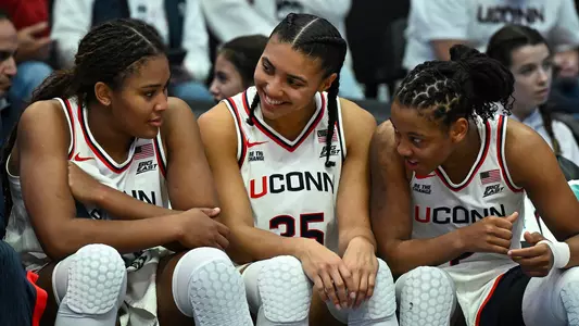 HARTFORD, Conn - October 26 - Kk Arnold #2 of the UConn Huskies, Ashlynn Shade #12 of the UConn Huskies against the Southern Connecticut State University Owls at PeoplesBank Arena in Hartford, CT.
Photo by Simon Asher