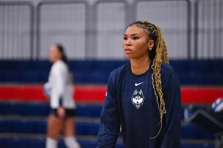 NCAA DI Womens Volleyball - 2025 - Bryant at UConn, UConn Volleyball Center, Storrs, Connecticut.