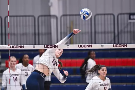 NCAA DI Womens Volleyball - 2025 - Bryant at UConn, UConn Volleyball Center, Storrs, Connecticut.