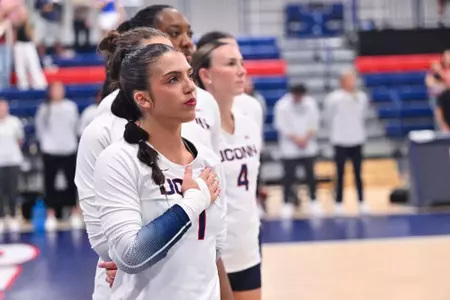 NCAA DI Womens Volleyball - 2025 - Bryant at UConn, UConn Volleyball Center, Storrs, Connecticut.