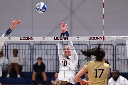 NCAA DI Womens Volleyball - 2025 - Bryant at UConn, UConn Volleyball Center, Storrs, Connecticut.