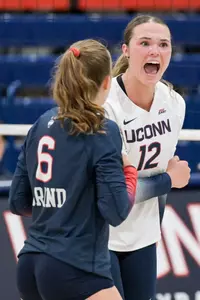 STORRS, CT - September 04, 2025 - University of Connecticut Volleyball plays South Dakota University at the UConn Volleyball Center in Storrs, CT. Photo By Simon Asher