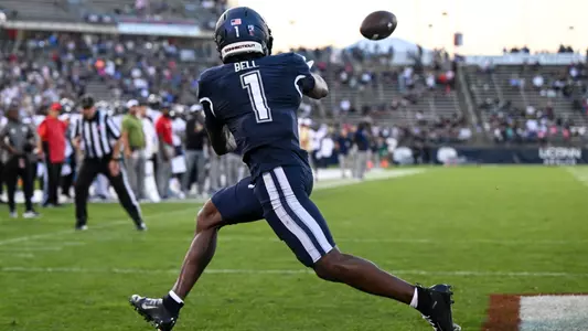 EAST HARTFORD, Conn - October 4 - wide receiver Skyler Bell #1 of the UConn Huskies against the FIU Panthers at Pratt & Whitney Stadium at Rentschler Field in East Hartford, CT.
Photo by Simon Asher