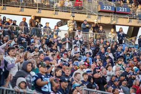 EAST HARTFORD, Conn - November 8 - against the Duke Blue Devils at Pratt & Whitney Stadium at Rentschler Field in East Hartford, CT.
Photo by Sofia DiGrande