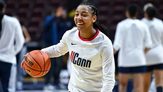 UNCASVILLE, CONNECTICUT - March 6 - Kk Arnold #2 of the UConn Huskies against the Georgetown Hoyas during the Big East Women’s Basketball quarterfinals at Mohegan Sun Arena in Uncasville, Connecticut.
Photo by Simon Asher