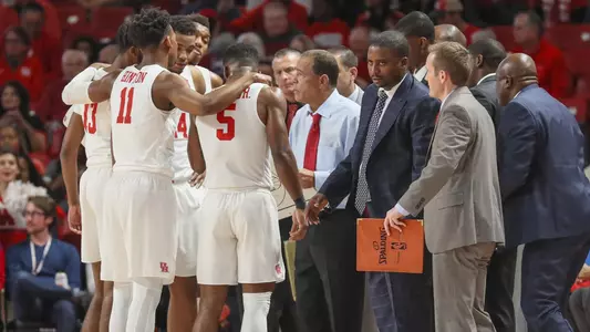 Kelvin Sampson, Team, Bench, Huddle, vs. Wichita State
