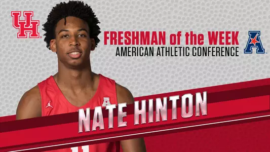 Nate Hinton, American Athletic Conference Freshman of the Week (Jan. 7, 2019)
