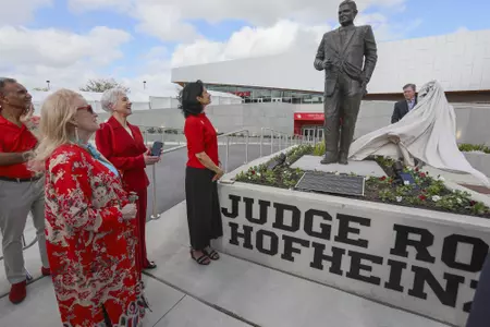 Renu Khator, Judge Roy Hofheinz Statue, Family, Dedication